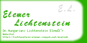 elemer lichtenstein business card